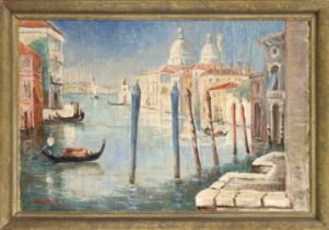Tom Hops (1906-1976), Hamburg painter and graphic artist of the Lost Generation. View of Venice, oil