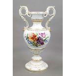 Large vase with handle, Meissen, mark after 1934, 2nd choice, designed by Ernst August Leuteritz