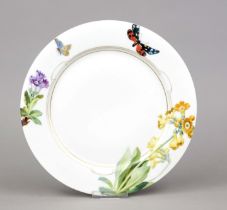 Art Nouveau plate, Meissen, Knaufschwerter 1850-1924, 1st choice, shape T-Glatt, model no. T 22,