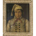Anonymous portrait painter c. 1820, Portrait of a cook with a red ribbon, oil on canvas, unsigned,