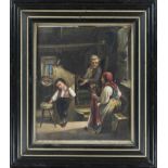 Anonymous genre painter of the 19th century, Conversation between a teacher and his mother about