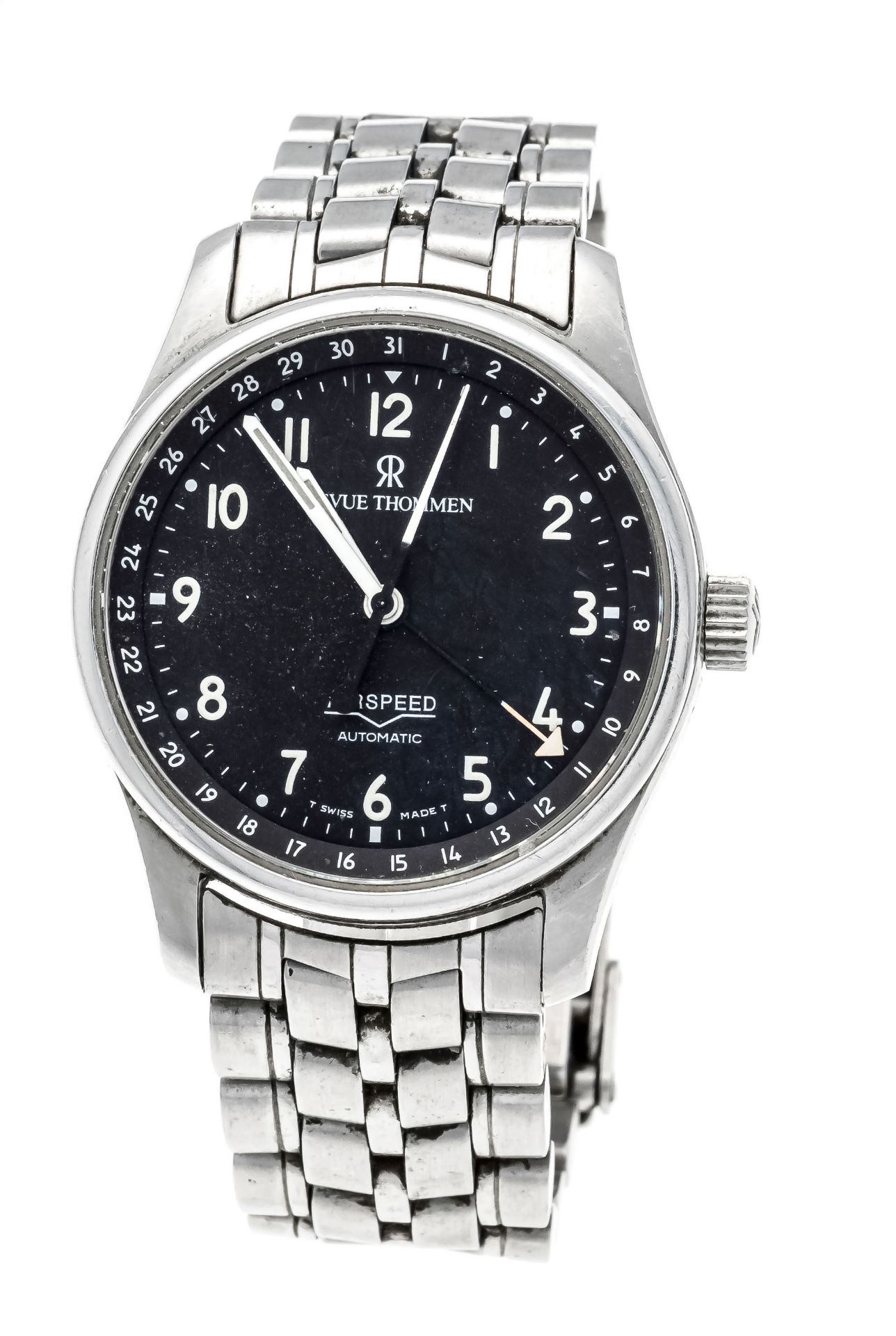 Revue Thommmen Airspeed men's automatic watch, steel bracelet, from 1995, ref. 16003.2, with ETA