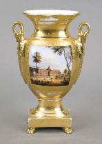 Vase, ''The new palace near Potsdam'', 1st half 19th century, w. France, flattened body with swan