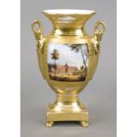 Vase, ''The new palace near Potsdam'', 1st half 19th century, w. France, flattened body with swan