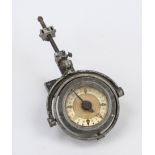 Compass for airplane or zeppelin, around 1920, white metal. Fuselage compass, with cardanic
