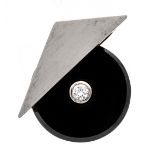 Onyx diamond pendant WG 750/000 with a round onyx disc 23 mm and a brilliant-cut diamond 0.20 ct W/