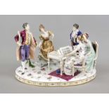 Large music group, Volkstedt, Thuringia, early 20th century, on an oval pedestal a group of 5