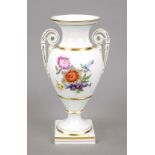 Amphora vase, Meissen, mark after 1934, 1st choice, amphora shape with raised rosette handles,