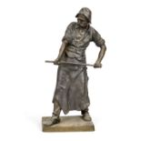 Anonymous sculptor c. 1910, caster, patinated bronze, unsigned, crucible missing, soiled, h. 59 cm