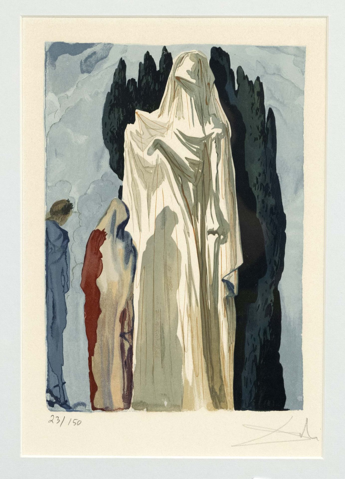 Salvador Dali (1904-1989), color woodcut from the series on Dante ''Die göttliche Komödie'',