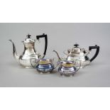 Four-piece coffee and tea pot, England, 20th century, maker's mark Philip Ashberry & Sons,