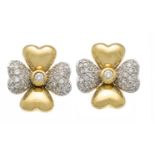 Leo Wittwer brilliant-cut diamond clip ear studs GG/WG 750/000 with brilliant-cut diamonds, total