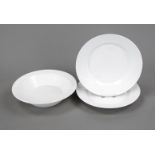 A round bowl and 2 deep dinner plates, KPM Berlin, marks 1x 1830-40 and 2x 1870-1945, 1st choice,