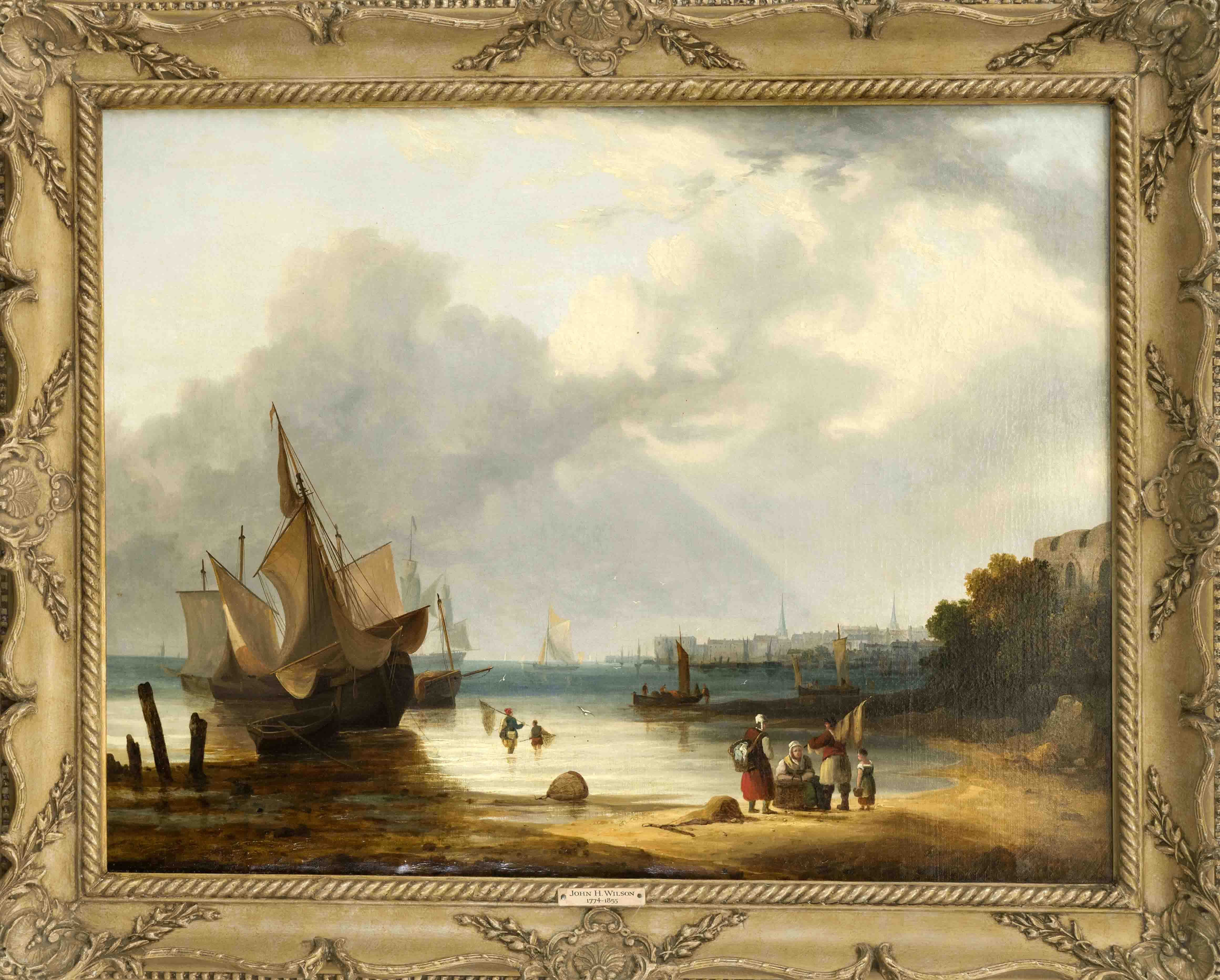 John H. Wilson (1774-1855) (attrib.), English marine painter, Northern French coastal scene with