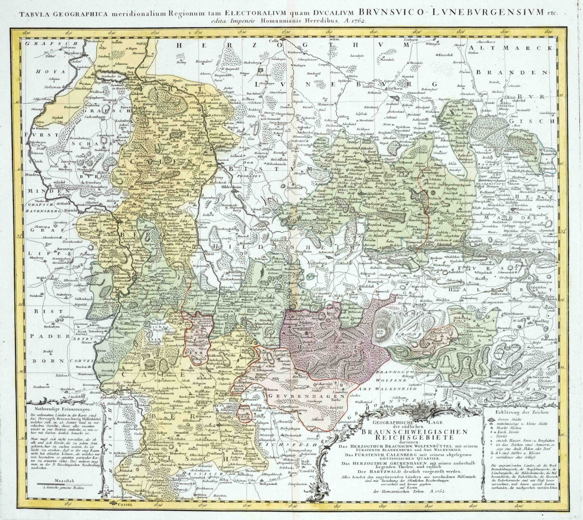 Historical map of the Imperial Territories of Brunswick ''Tabula geographica (...) Brunsvico