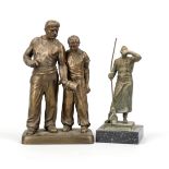 Anonymous sculptor 1st half 20th century, group of figures ''Master and journeyman'' examining a