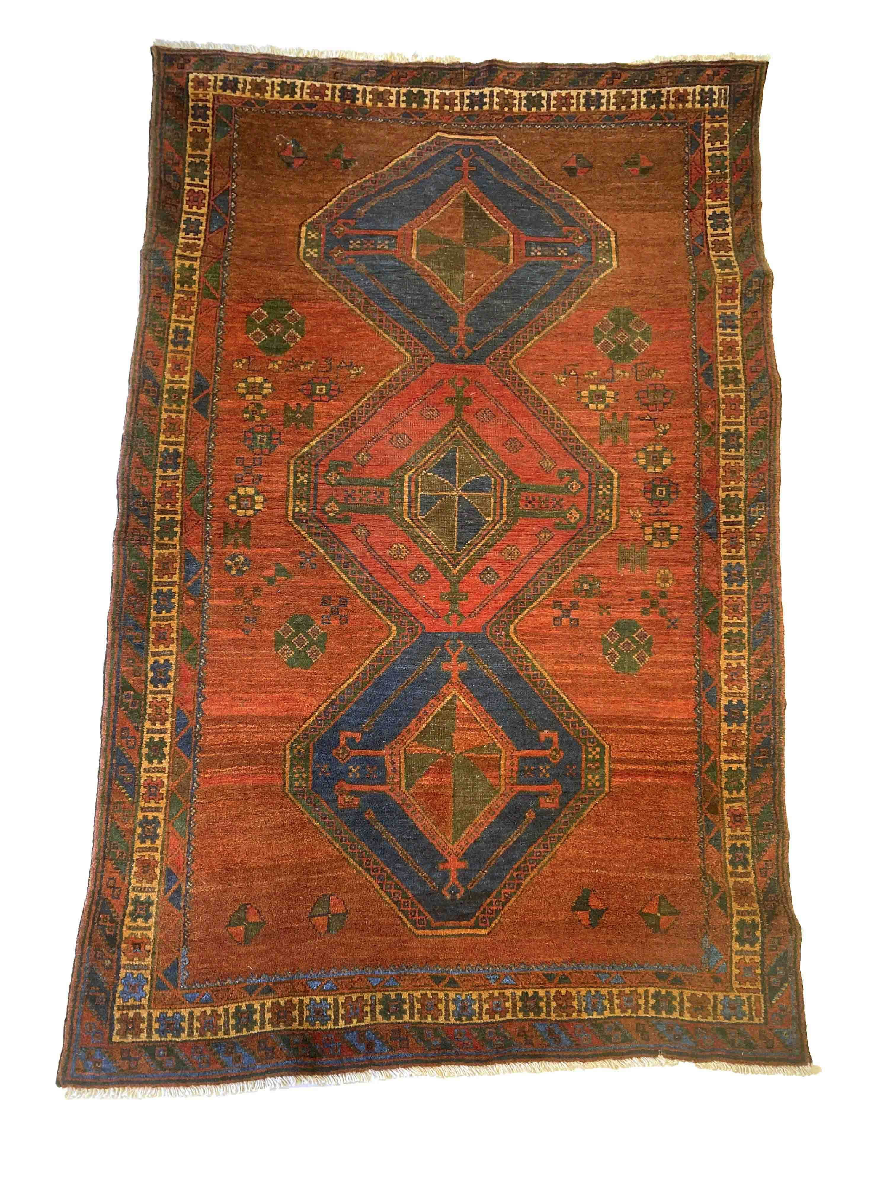 Carpet, Turkey, good condition, corroded brown color, 216 x 120 cm - The carpet can only be viewed