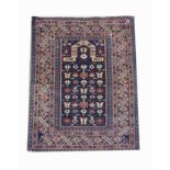 Carpet, Rug, prayer, Chichi. Even high pile, slightly worn, 114 x 85 cm