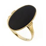 Onyx ring GG 333/000 with an oval onyx plate 22 x 11 mm, RG 58, 2.9 g