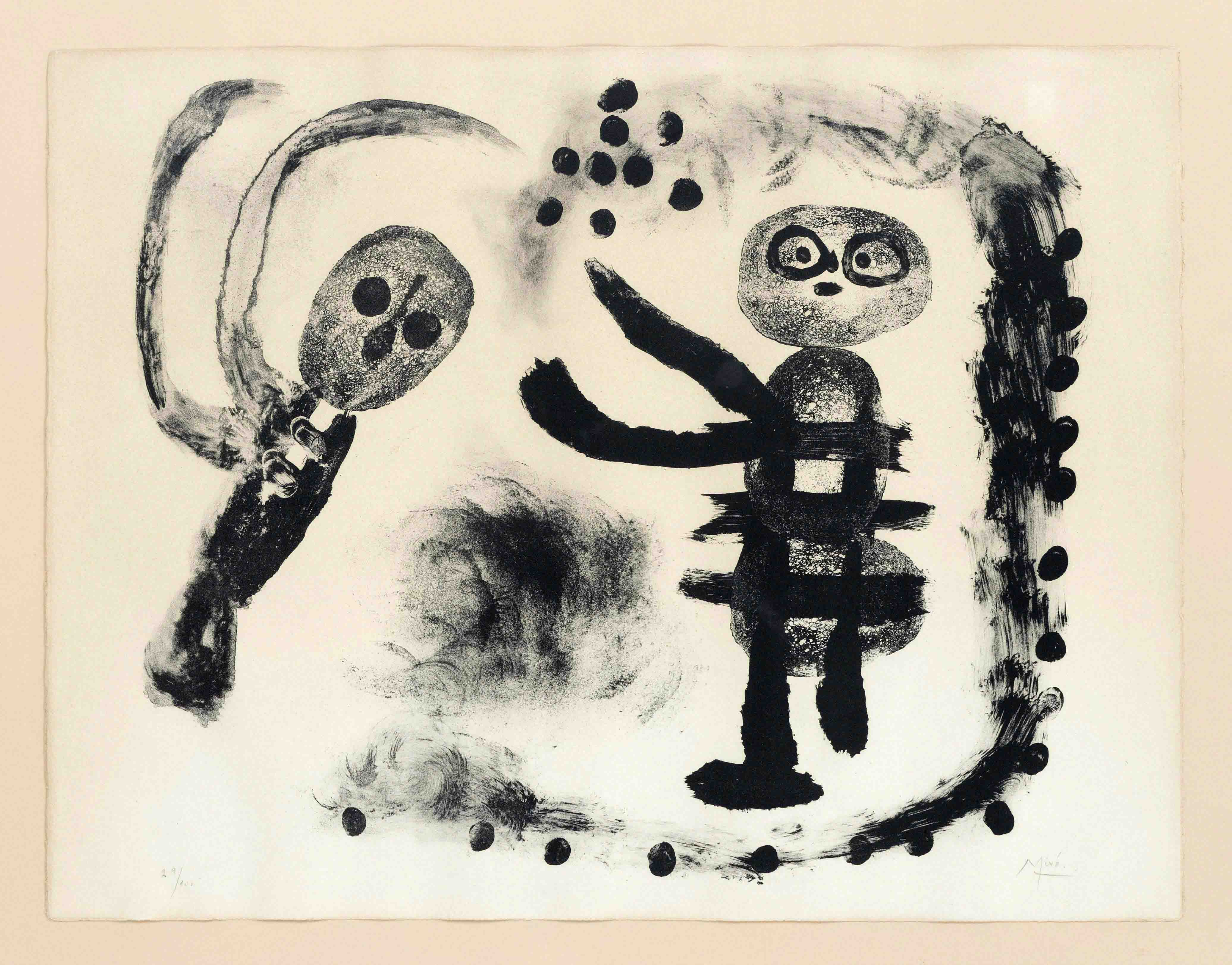 Joan Miró (1893-1983), ''Petite fille au bois'', lithograph on wove paper, 1958, signed lower right,