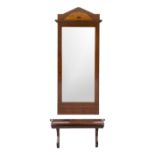 Mirror with wall console in Empire style. England, probably 19th century, rubbed and slightly