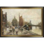 F. Max Richter-Reich (1896-1950), Dutch Fish Market, oil on canvas, signed F. M. Richter-Reich lower