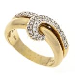 Pavé diamond ring GG/WG 585/000 with 43 brilliant-cut diamonds, total 0.43 ct Wesselton - slightly