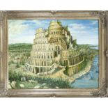 Anonymous painter of the 21st century, Tower of Babel inspired by Pieter Brueghel the Elder, oil