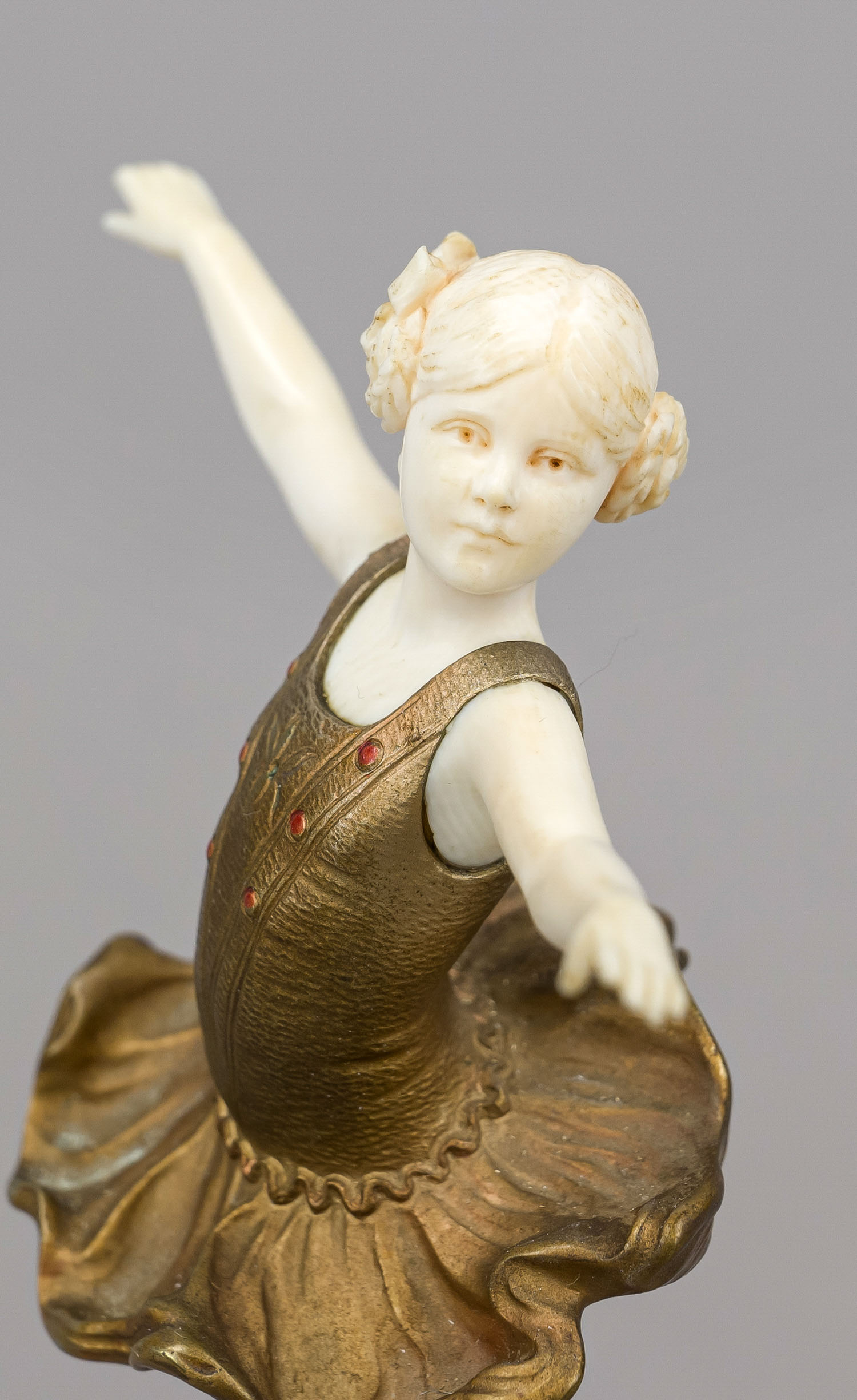 Ferdinand Preiss (1882-1943), Art-déco Chryselephantine figure c. 1920, young ballerina, - Image 3 of 3