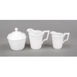 Sugar bowl and 2 milk jugs, KPM Berlin, marks 1962-1992, 2nd choice, shape Kurland, design for the