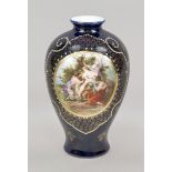Vase in old Viennese style, Ernst Wahliss, Turn/Bohemia, c. 1900, baluster form, oval reserve with