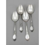 Seven spoons. German, 20th century, maker's mark Koch & Bergfeld, Bremen, jeweler's mark Carl