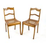 Pair of Biedermeier chairs, circa 1830, cherry, wickerwork seat, 85 x 44 x 42 cm - The furniture can