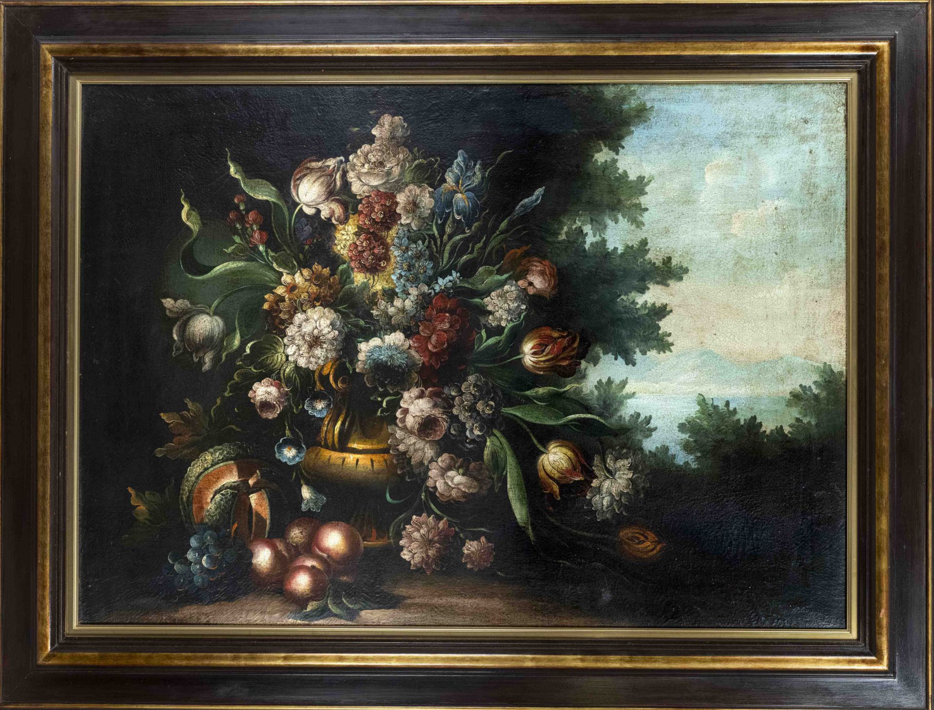 Anonymous artist early 20th century, large floral still life in the style of the 17th century, oil