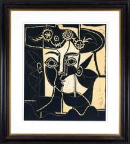 Pablo Picasso (1881-1973), after, ''Grande tête de femme au chapeau'', later screenprint on laid
