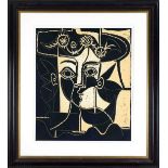 Pablo Picasso (1881-1973), after, ''Grande tête de femme au chapeau'', later screenprint on laid