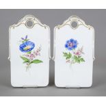 A pair of breakfast boards, Meissen, late 20th century, 2nd choice, polychrome floral painting,