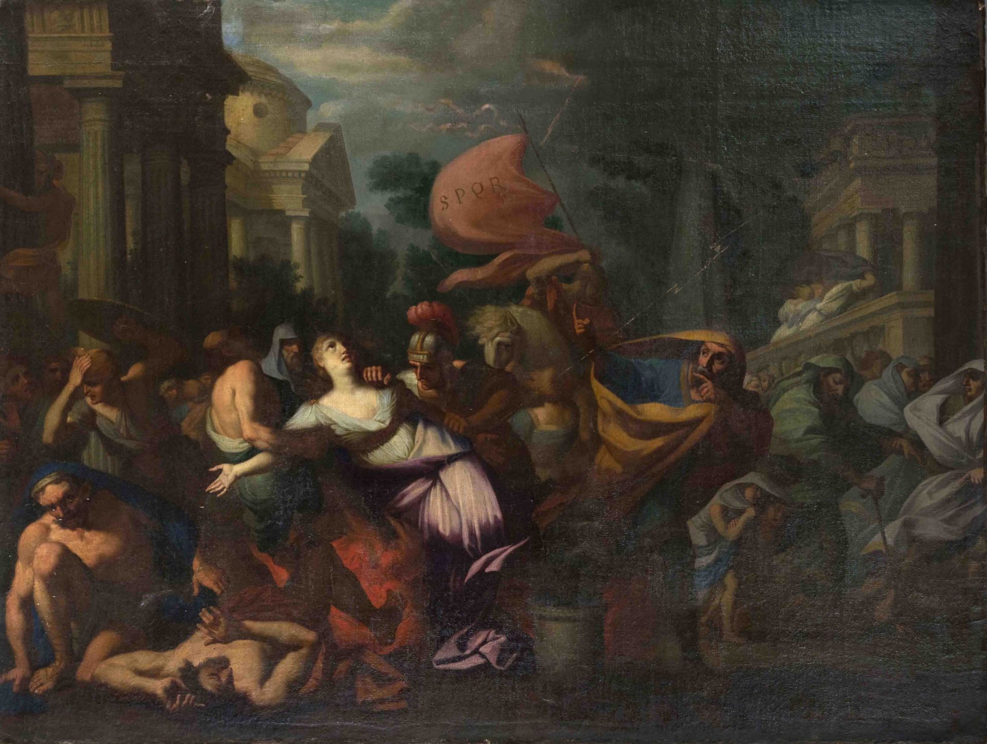 Italian Old Master, c. 1700, multi-figure scene of an early Christian martyr being rescued from