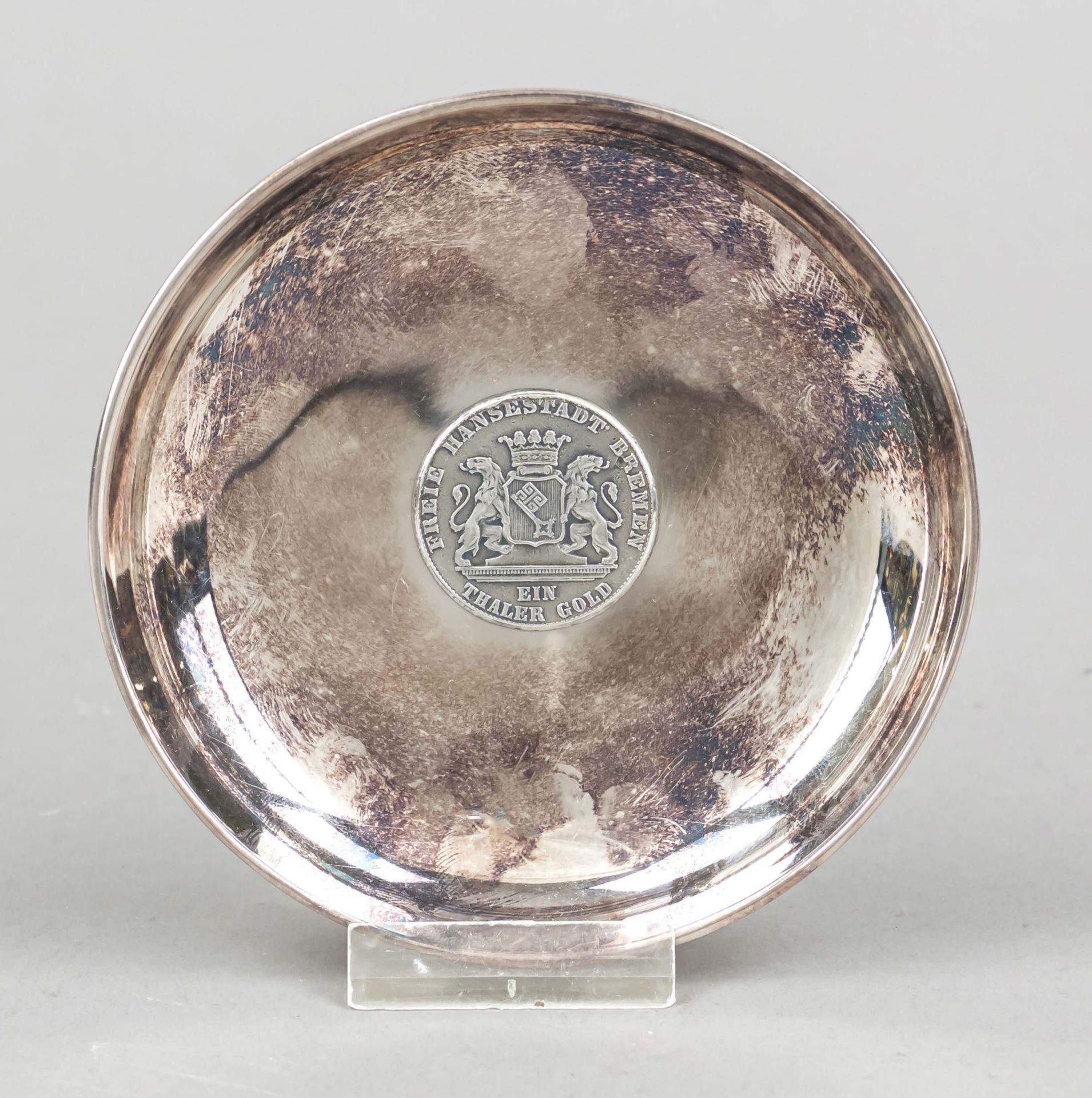 A round coin dish, German, 20th century, master's mark Bremer Werkstätten für kunsthandwerkliche