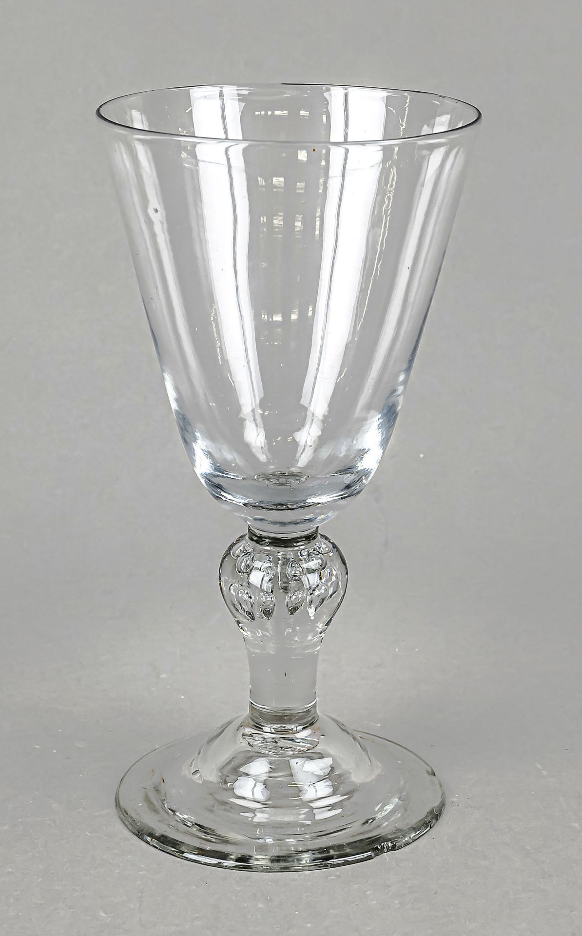 Goblet, 18th/19th century, probably Siebenstern glassworks, round domed base, widening shaft with