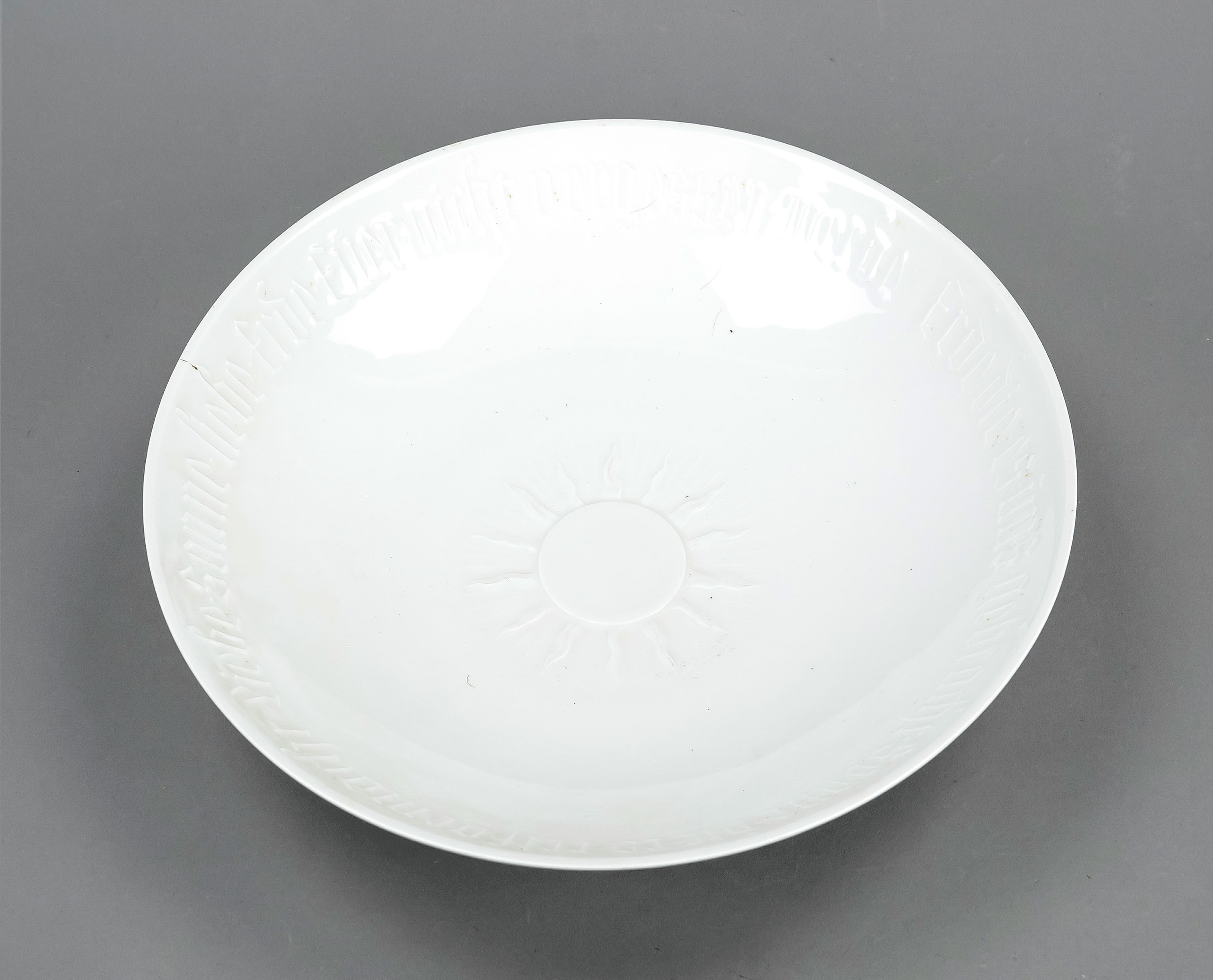 Sun dish, KPM Berlin, mark 1870-1945, 2nd choice, year mark for 1940, white, designed by Trude