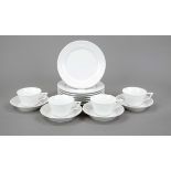 Seven tea sets, 21-piece, KPM Berlin, marks 1993-2000, mostly 1st choice, Kurland form, designed for
