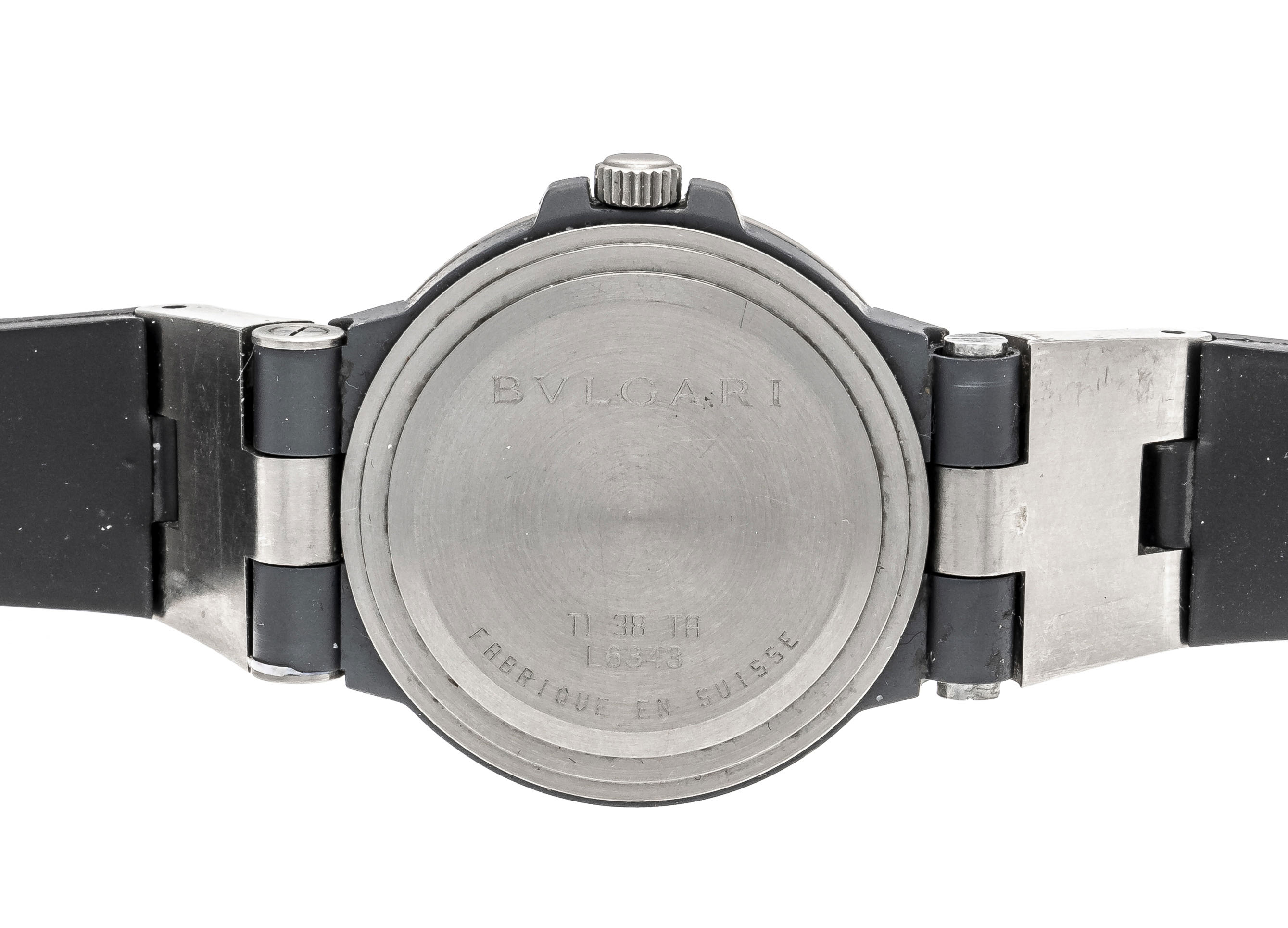 Bulgari Diagono, men's automatic titanium watch, circa 2000, running, ref. TI 38 TR, carbon dial - Image 2 of 2