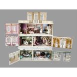Large doll's house, 1st half of the 20th century, wooden body, polychrome painted. A total of 3