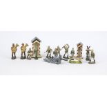 Mixed lot of play figures, 1st half 20th century Approx. 50 mass figures of soldiers, painted in