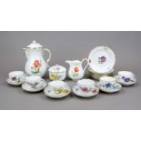 Coffee service for 6 persons, 21-piece, Meissen, 20th century, 2nd choice, New Cut-out shape,