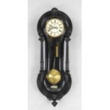 Viennese cable regulator, movement Gusatv Becker Freiburg, 2nd half 19th century, ebonized, curved