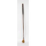 Historic golf club, Scotland late 19th century, wood, metal, leather. Signed/inscribed as a