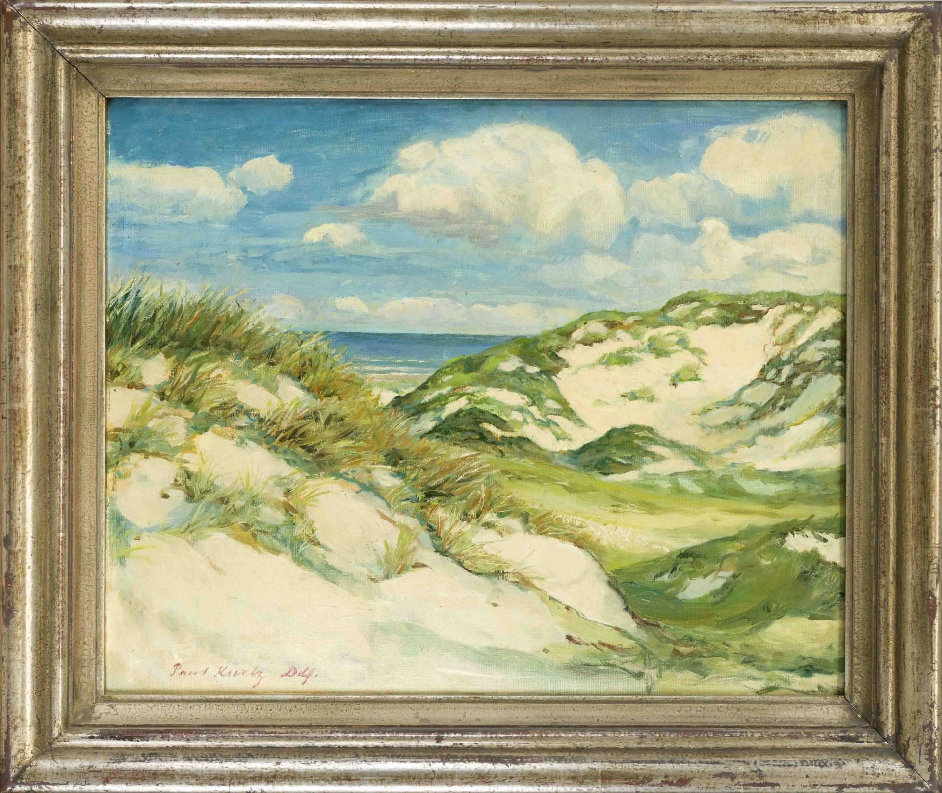 Paul Kurtz (1900-1988), Düsseldorf painter, Dunes on Sylt, oil on cardboard, signed lower left, 40 x