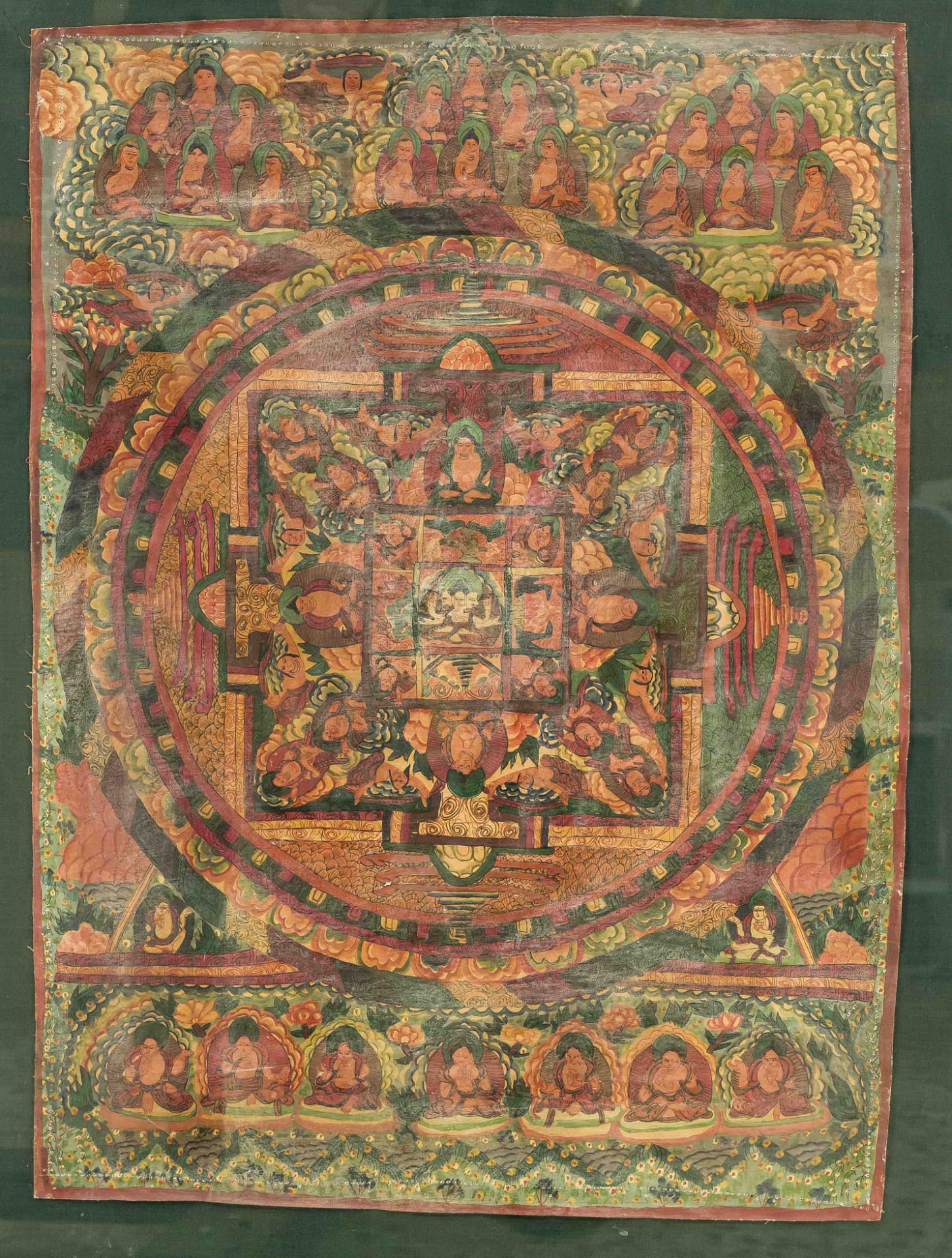 Thangka, Tibet, 19th/20th century, polychrome tempera painting on textile, traces of creasing,